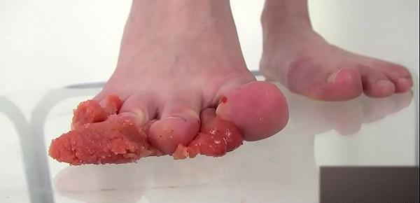  Step on a fish egg with a barefoot